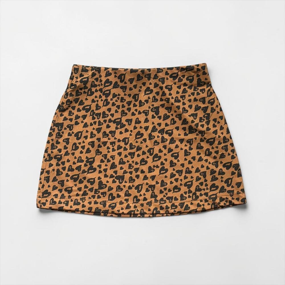 Old Navy Girls Brown & Black Heart Print Mini Skirt Size 8